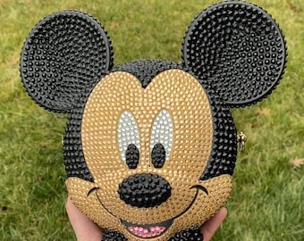 Mickey Disney Inspired Mickey Mouse Bling Crossbody Bucket Bag