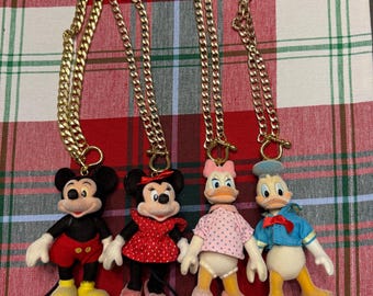 Vintage Disney Inspired Character Mickey Daisy Donald Necklace