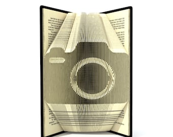 Book folding pattern - CAMERA - 184 folds + Tutorial with Simple pattern - Heart - SI0525