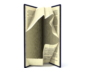 Book folding pattern - DOG HEAD - 156 folds + Tutorial with Simple pattern - Heart - AN1303