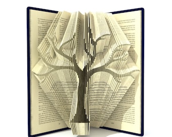 Book folding pattern - FAMILY TREE - 295 folds + Tutorial with Simple pattern - Heart - FL0202