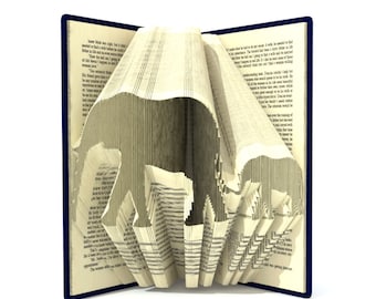 Book folding pattern - ELEPHANT with BABY - 256 folds + Tutorial with Simple pattern - Heart - AN1102