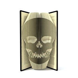 Book folding pattern - SKULL -  186 folds + Tutorial with Simple pattern - Heart - HO0202