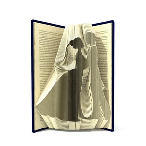 Book folding pattern BRIDE and GROOM 454 pages Tutorial with Simple pattern Heart image 1