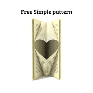 Book folding pattern CAT 2 different sizes included 292 and 340 pages Tutorial with Simple pattern Heart image 2