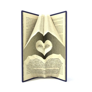 Book folding pattern - HEART in HANDS 247 folds + Tutorial with Simple pattern - Heart - FH0501