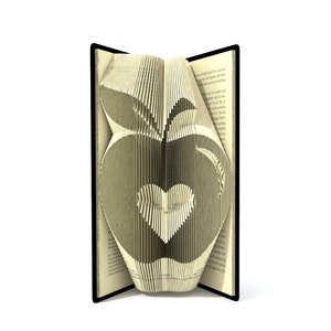 Book folding pattern - Apple with a Heart inside - 187 folds + Tutorial with Simple pattern - Heart - FL0402