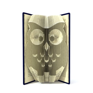 OWL Book fold pattern 2 different sizes included 378 and 422 pages Diy gift Tutorial with Simple folded art pattern Heart image 1