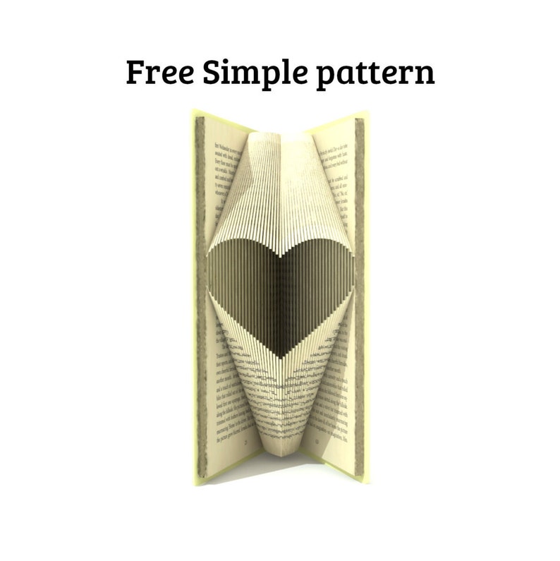 Bookfolding pattern BABY FEET 139 folds Tutorial with Simple pattern book art Heart FO0101 image 2