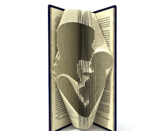 Book fold pattern - MUM KISSING BABY - 332 pages - Mother gift + Tutorial with Simple pattern - Heart