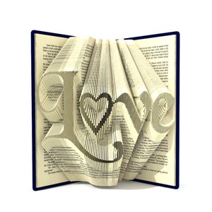 Book folding patterns LOVE 556 pages, Tutorial Valentine's Day DIY gift Heart Bild 1