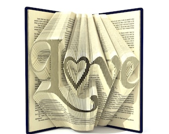 Book folding patterns - LOVE - 556 pages,  + Tutorial Valentine's Day DIY gift - Heart