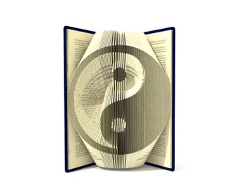 Book folding pattern - Yin and yang - 216 folds + Tutorial with Simple pattern - Heart - SI0503