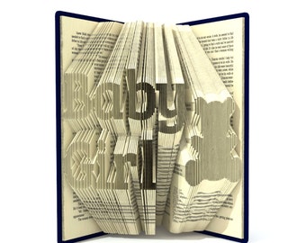 Book folding pattern - BABY GIRL -  247 folds + Tutorial with Simple pattern - Heart -  WO1701