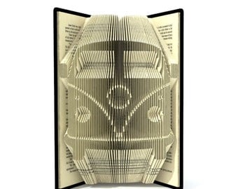 Book folding pattern -  CAMPER VAN - 270 folds + Tutorial with Simple pattern - Heart - CA0102