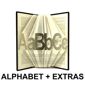 Book folding ALPHABET 3 - Medium font - Book folding patterns + Tutorial with Simple pattern - Heart - AL0203