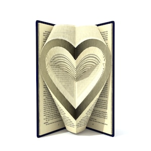 Book folding pattern - Outlined heart - 197 folds + Tutorial with Simple pattern - Heart - EH0101