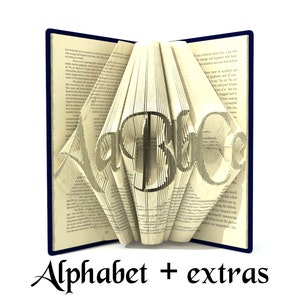 Book folding ALPHABET 6 - Medium fancy font - Book folding patterns + Tutorial with Simple pattern - Heart - AL0603