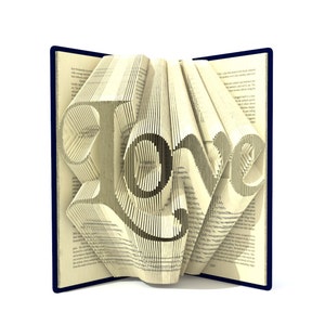 Book folding pattern - LOVE - 564 pages + Tutorial with Simple pattern - Heart