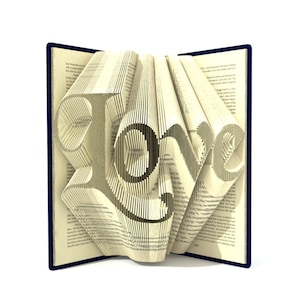 Book folding pattern - LOVE - 564 pages + Tutorial with Simple pattern - Heart