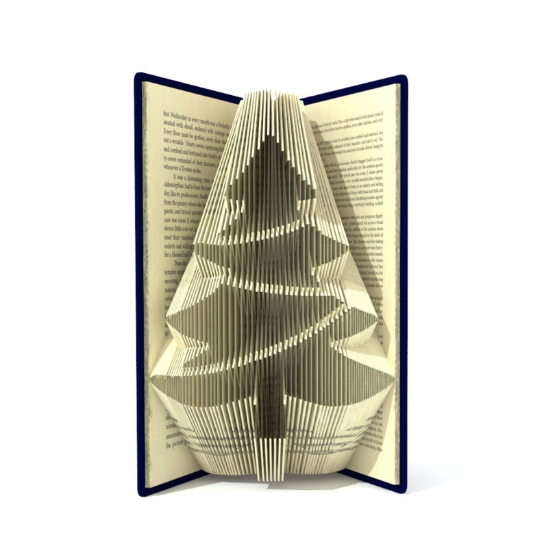 Book folding pattern CHRISTMAS TREE 424 pages Tutorial with Simple pattern Heart image 1