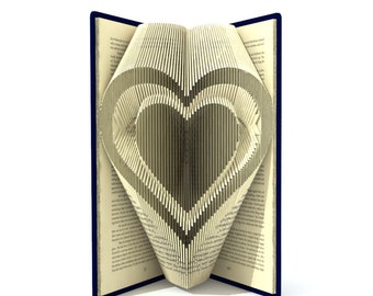 Book fold pattern - HEART -  188 folds + Tutorial with Simple pattern - Heart -  EH0601