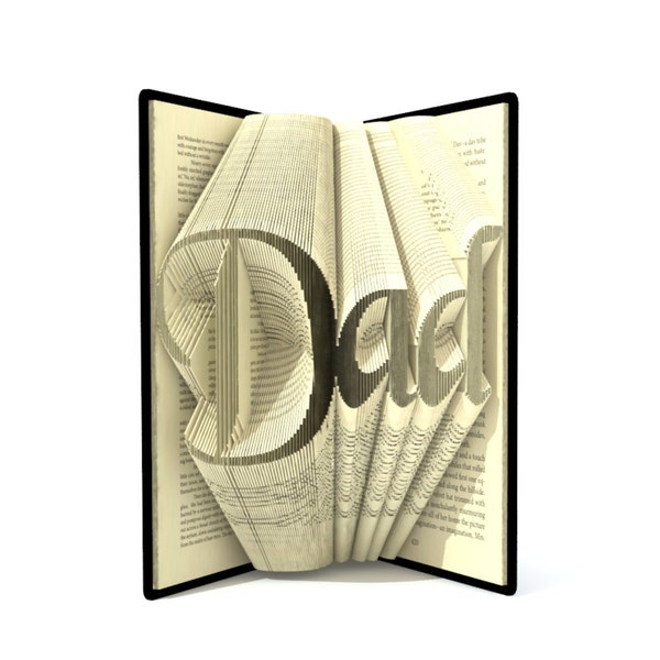 Book folding pattern - DAD - 234 folds + Tutorial with Simple pattern - Heart - MO0201