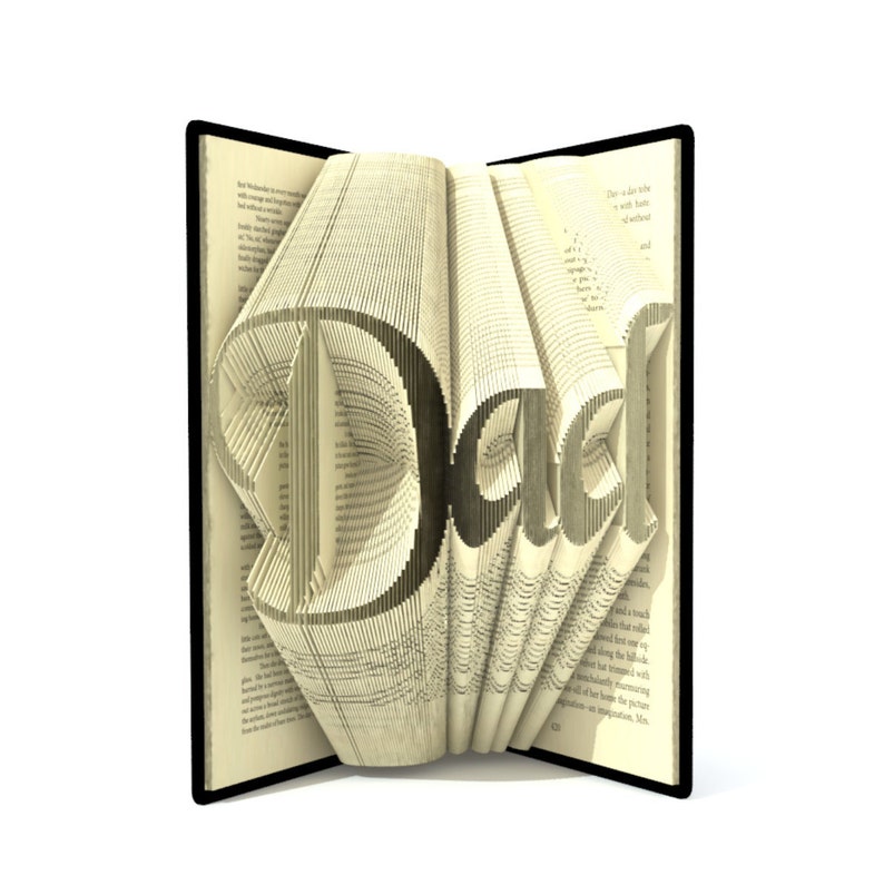 Book folding pattern DAD 234 folds Tutorial with Simple pattern Heart MO0201 image 1