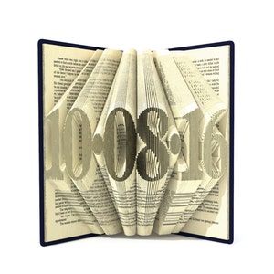 1st Anniversary DIY Gift, Book Folding Pattern Personalized Date