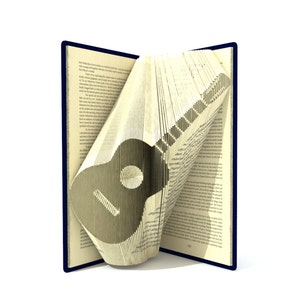 Book folding pattern - GUITAR - 444 pages + Tutorial with Simple pattern - Heart