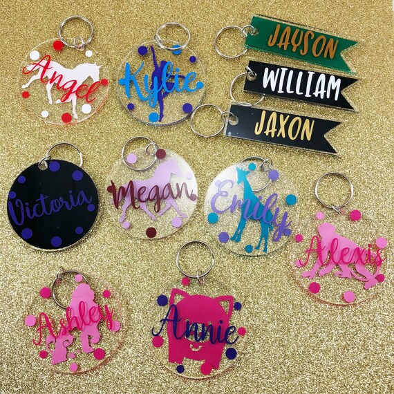 Custom Keychain Name Keychain for Boy or Girl Bag Tag Etsy