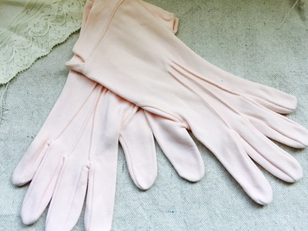 Estate Sale, Vintage Cotton Gloves, Light Pink,good Condition,perfect