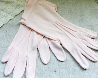 Estate sale, Vintage Cotton Gloves, Light Pink,GOOD CONDITION,Perfect for Wedding by Vintage Chic Ltd