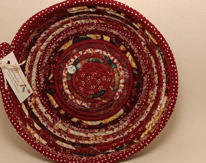 Rope Fabric Bowl - Coiled Rope Basket - Clothesline Basket - Rag Basket ...