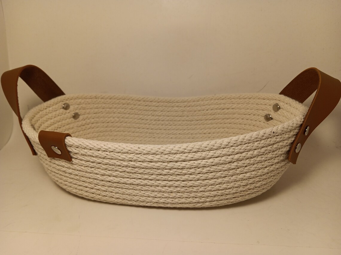 Rope Fabric Bowl - Coiled Rope Basket - Clothesline Basket - Rag Basket ...