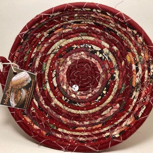 Rope Fabric Bowl Coiled Rope Basket Clothesline Basket Etsy