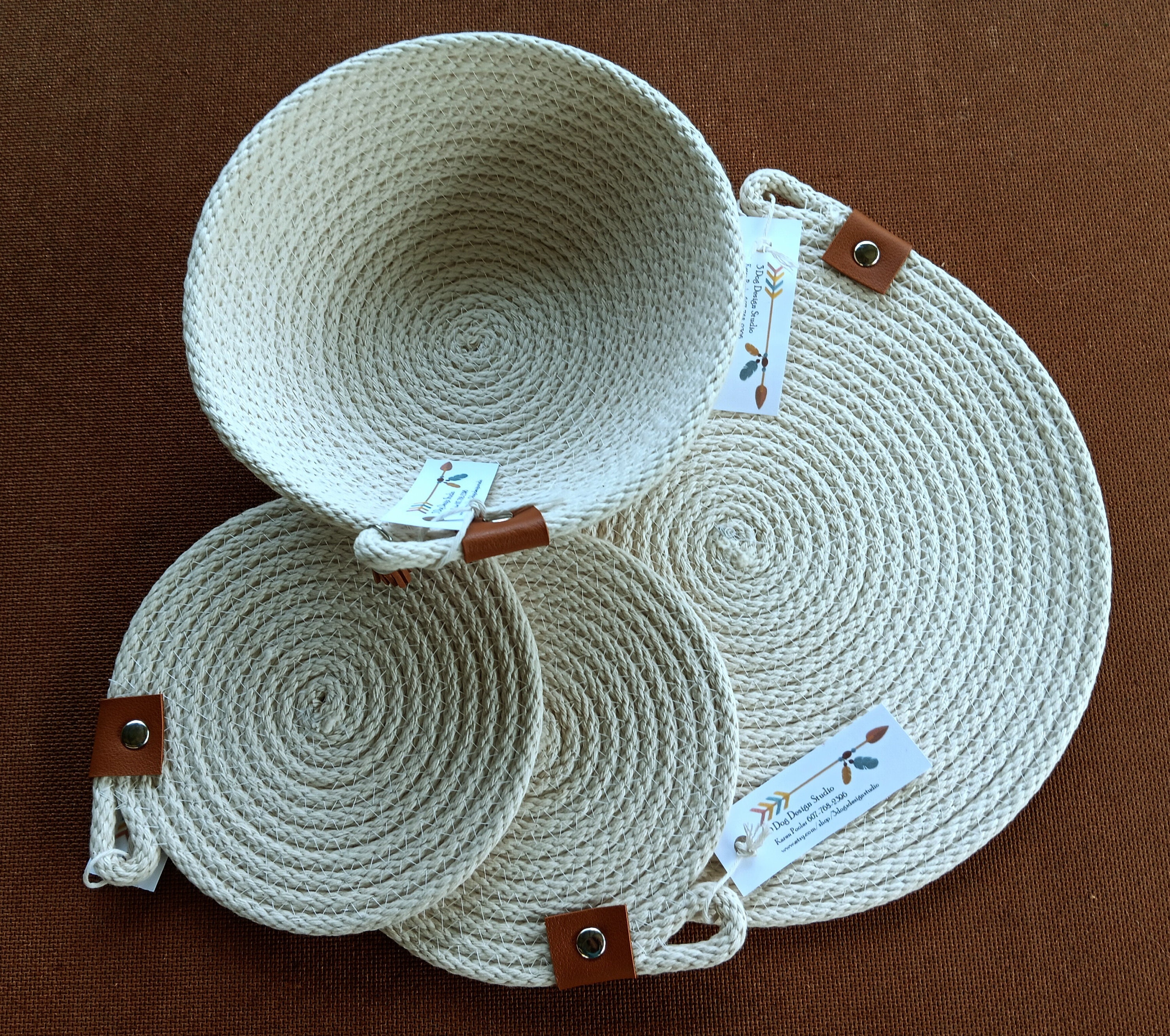 Rope Fabric Bowl - Coiled Rope Basket - Clothesline Basket - Rag Basket ...