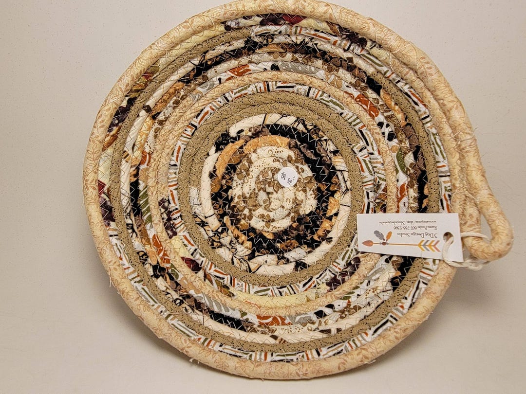 Rope Fabric Bowl - Coiled Rope Basket - Clothesline Basket - Rag Basket ...