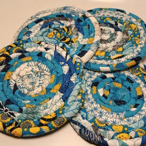 Coasters Trivet Hotpad Clothesline Rope Coiled Fabric