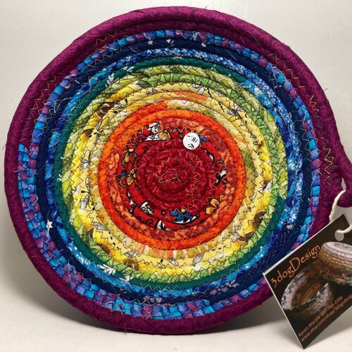 Fabric Bowl Coiled Rope Basket Clothesline Basket Rag Etsy