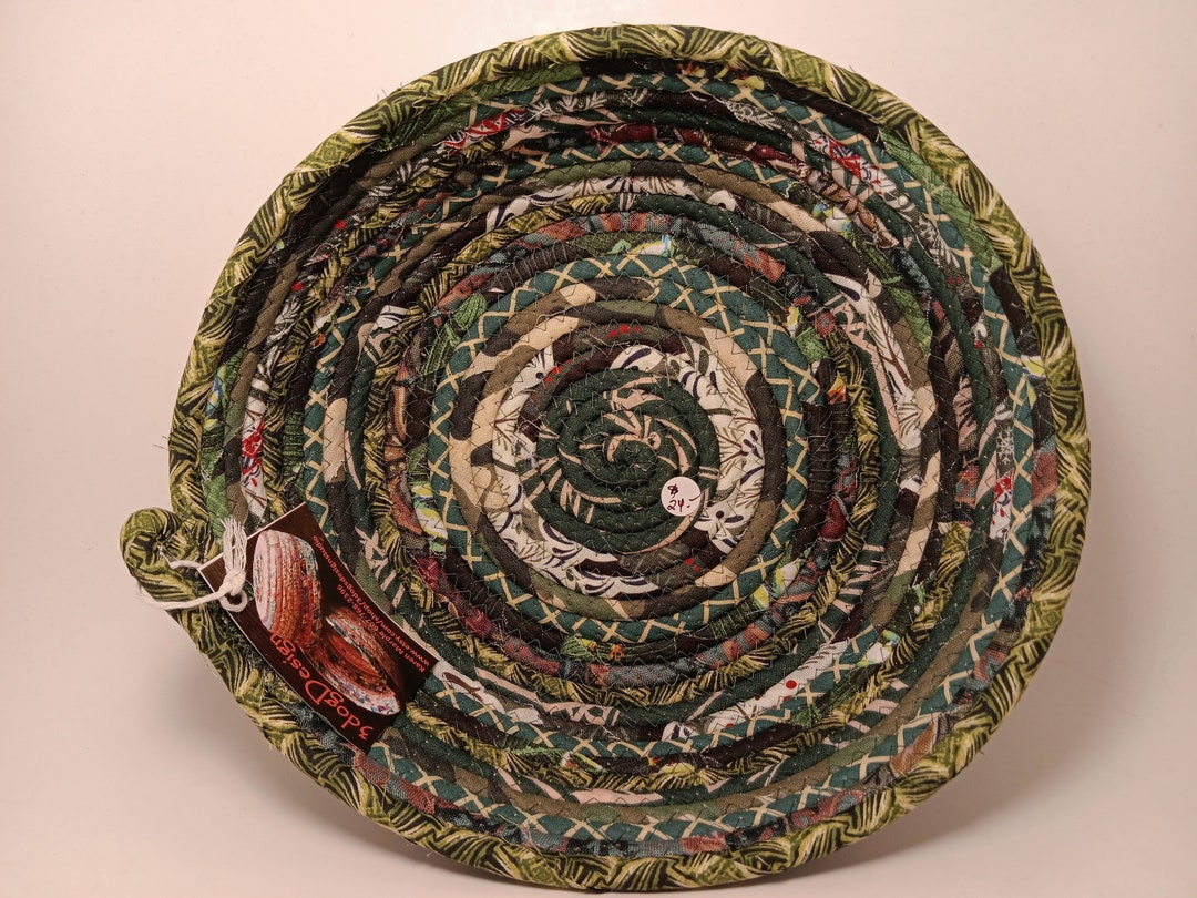 Fabric Bowl - Coiled Rope Basket - Clothesline Basket - Rag Basket ...