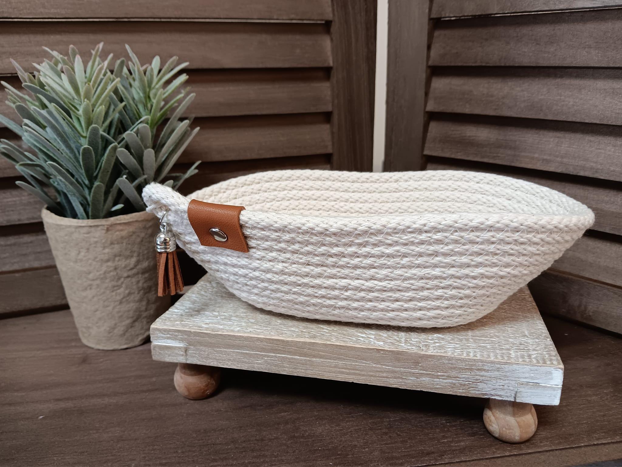 Rope Fabric Bowl - Coiled Rope Basket - Clothesline Basket - Rag Basket ...