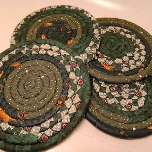 Coasters Trivet Hotpad Clothesline Rope Coiled Fabric