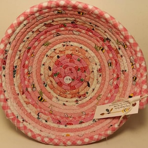 Rope Fabric Bowl - Coiled Rope Basket - Clothesline Basket - Rag Basket - Fiber