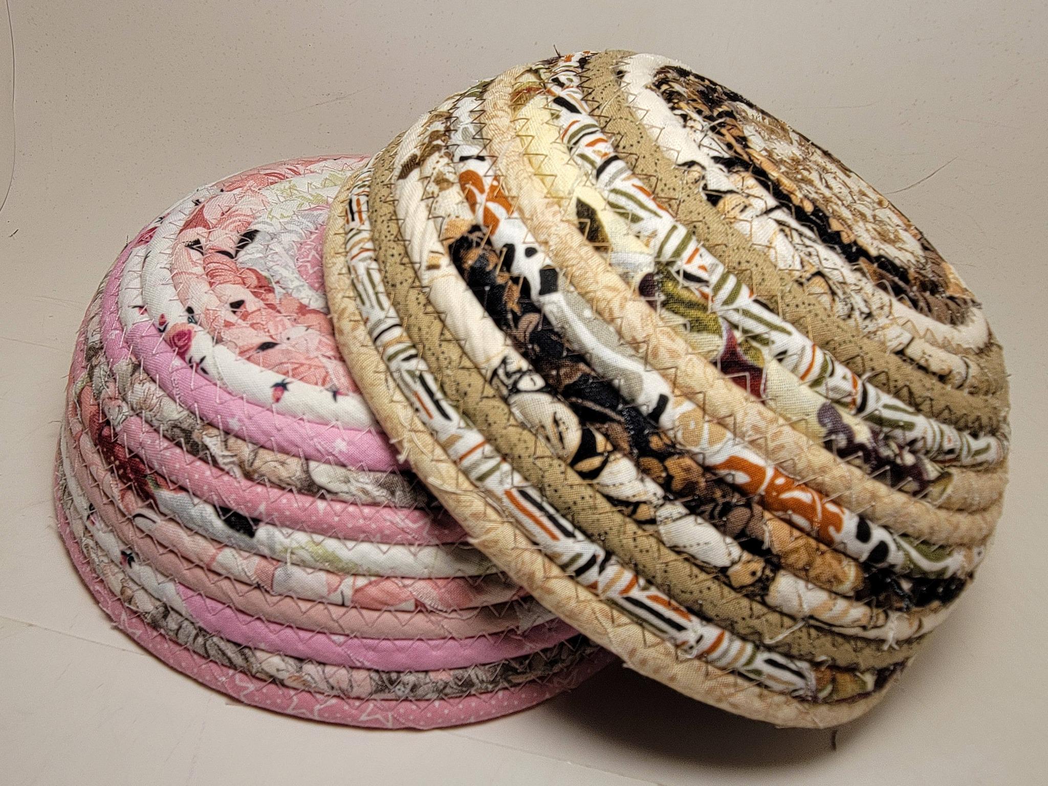 Rope Fabric Bowl - Coiled Rope Basket - Clothesline Basket - Rag Basket ...