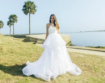 Layered Bridal Skirt - Bridal Separates with Horsehair