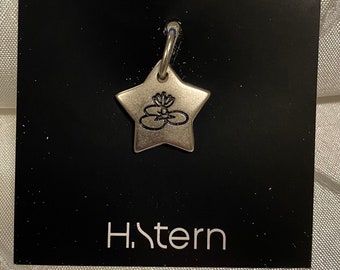 H. Stern Water Lily Star-Shaped Pewter Pendant w/ Original Paper & Envelope