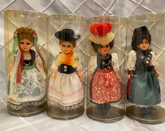 Set of 4 Vintage 9" German Collectable Dolls