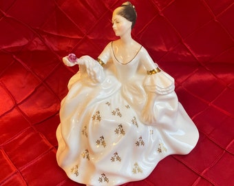 My Love - Romantic English Bone China Figurine of Young Woman with Flower, Royal Doulton HN 2339