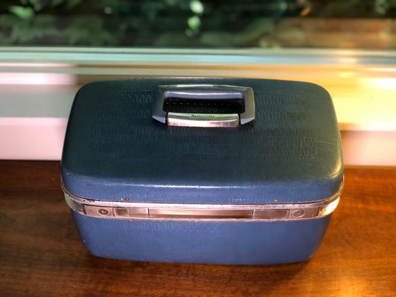 Vintage Train Case Blue Samsonite Horizon - Make … - image 3